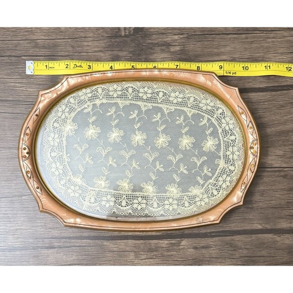 Vintage Art Deco Celluloid Vanity Set | 1940’s| Faux Marble Peach Design - Picture 9 of 10